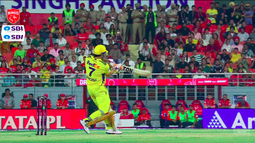 Dhoni hitting sixes vs PBKS ipl