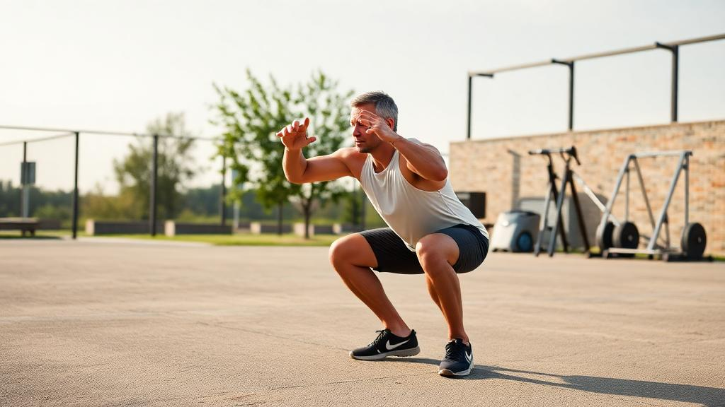 man doing Squats