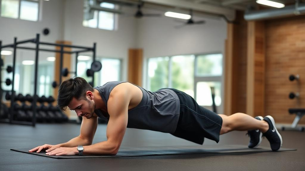 a man doing Plank