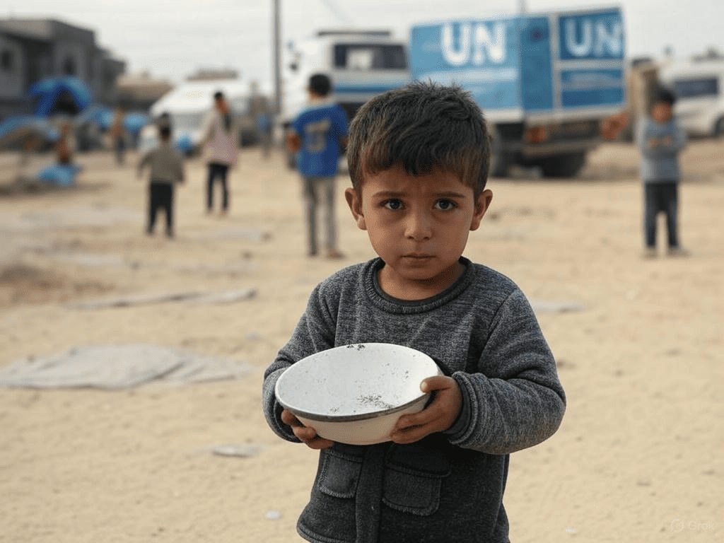 Gaza children starving for food