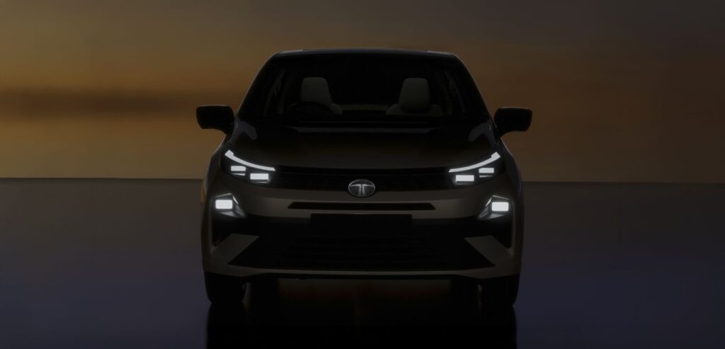 Tata Altroz Facelift 2025 front view with LED DRLs and new grille design